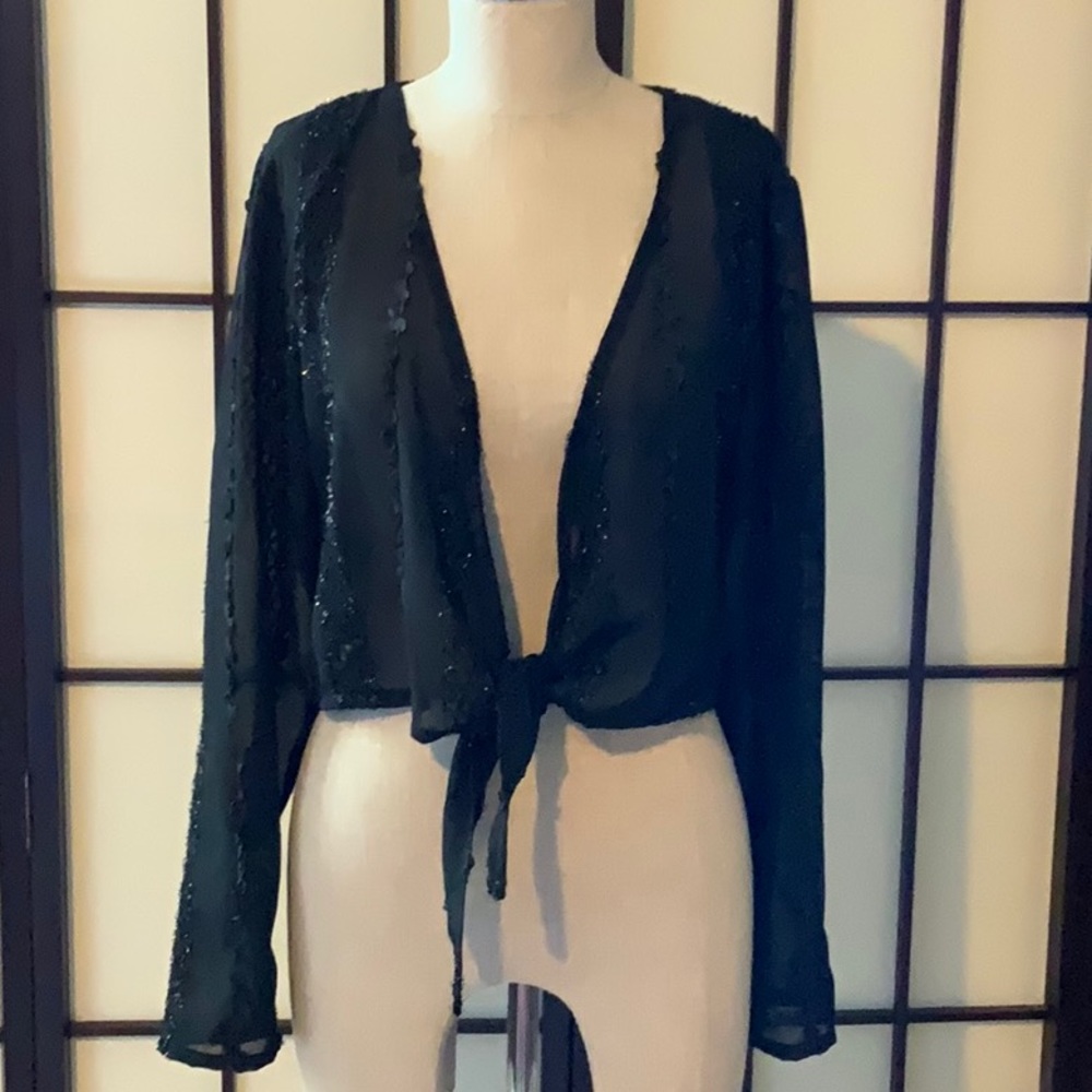 Petite Tradition Sheer Bolero Jacket New/tags
